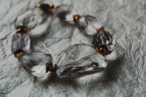 Lavender Rock Quartz & Gold Filled Toggle Clasp Bracelet
